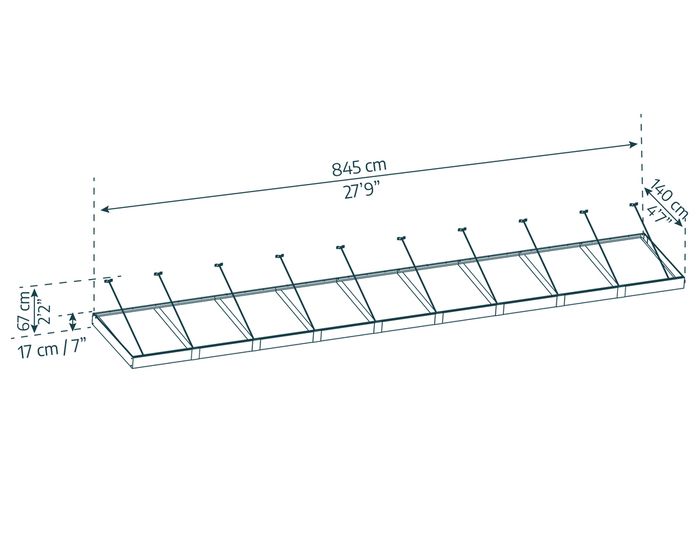 Entrétak Sophia XL Grå Opal 845 x 140 cm Canopia by Palram